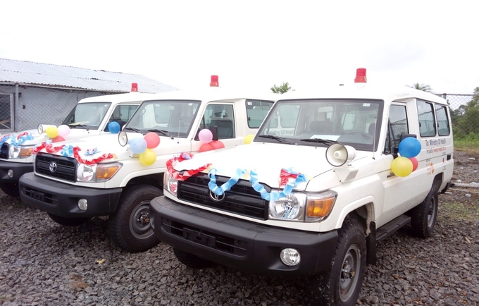 The facility was constructed and ambulances acquired with funding from the Government of Japan. 