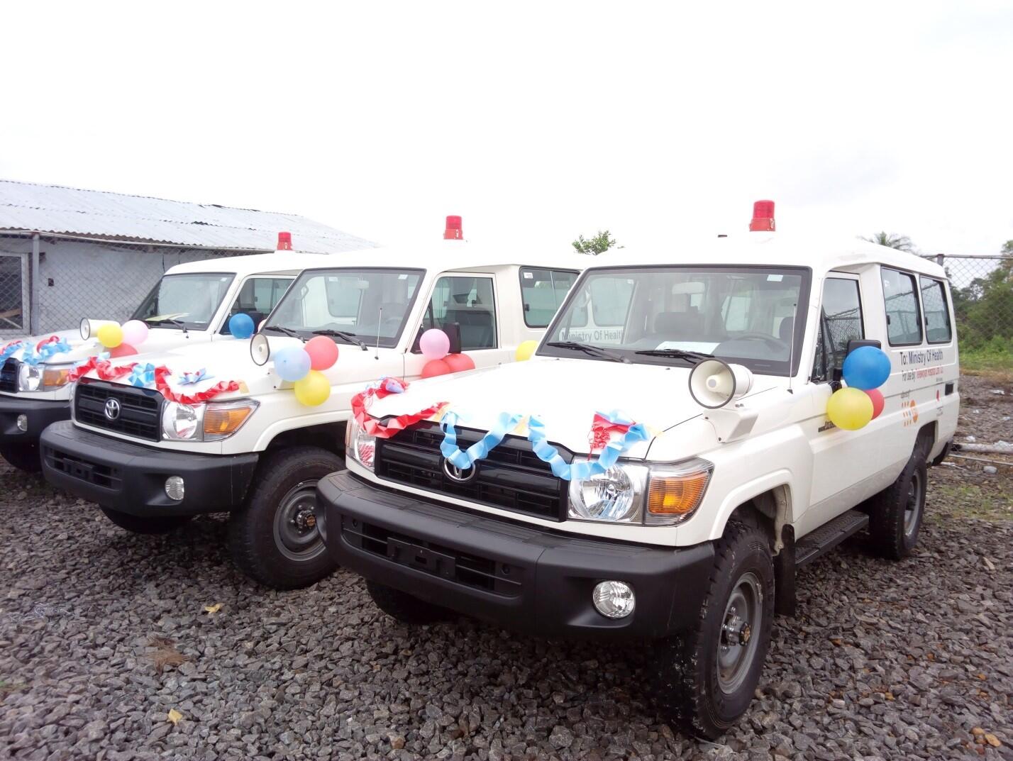 The facility was constructed and ambulances acquired with funding from the Government of Japan. 