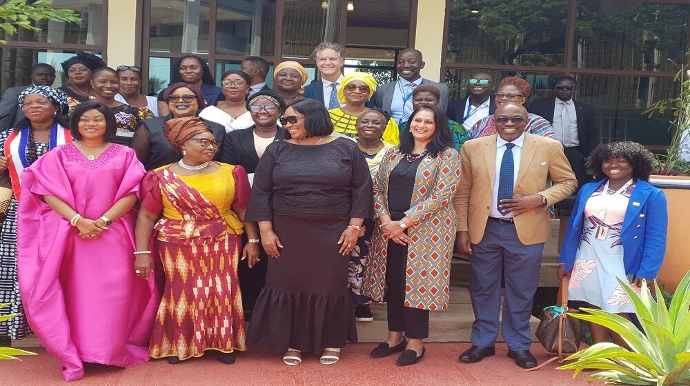 The Vice Lady of Liberia (second from left) joins others in a photo after a meeting of women leaders